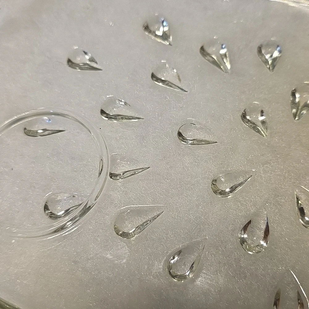 Antique Teardrop Glass Tray For Dining Or Vanity - Picture 7 of 11